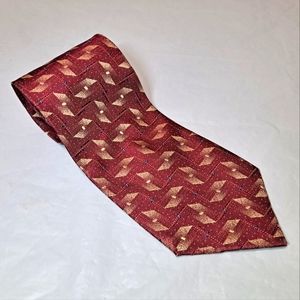 "Vintage" Biella Premier Edition 💯 Silk Necktie 57" x 3.75" Burgundy(Red) /Gold
